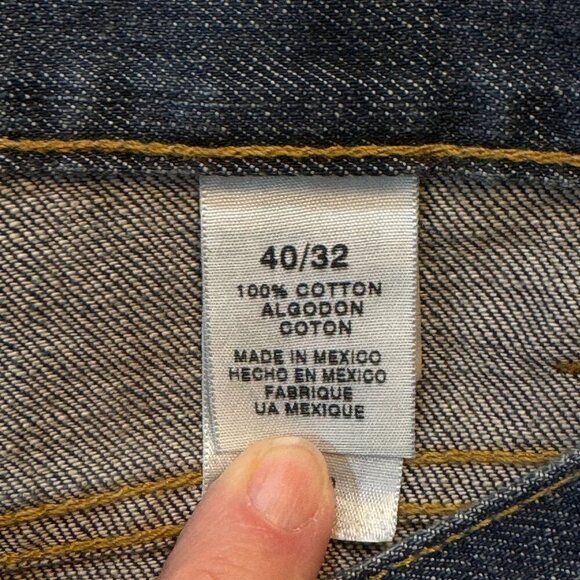 Claiborne Bootcut Jeans Men 40x32 Blue Dark Wash Straight Fit - Picture 6 of 13